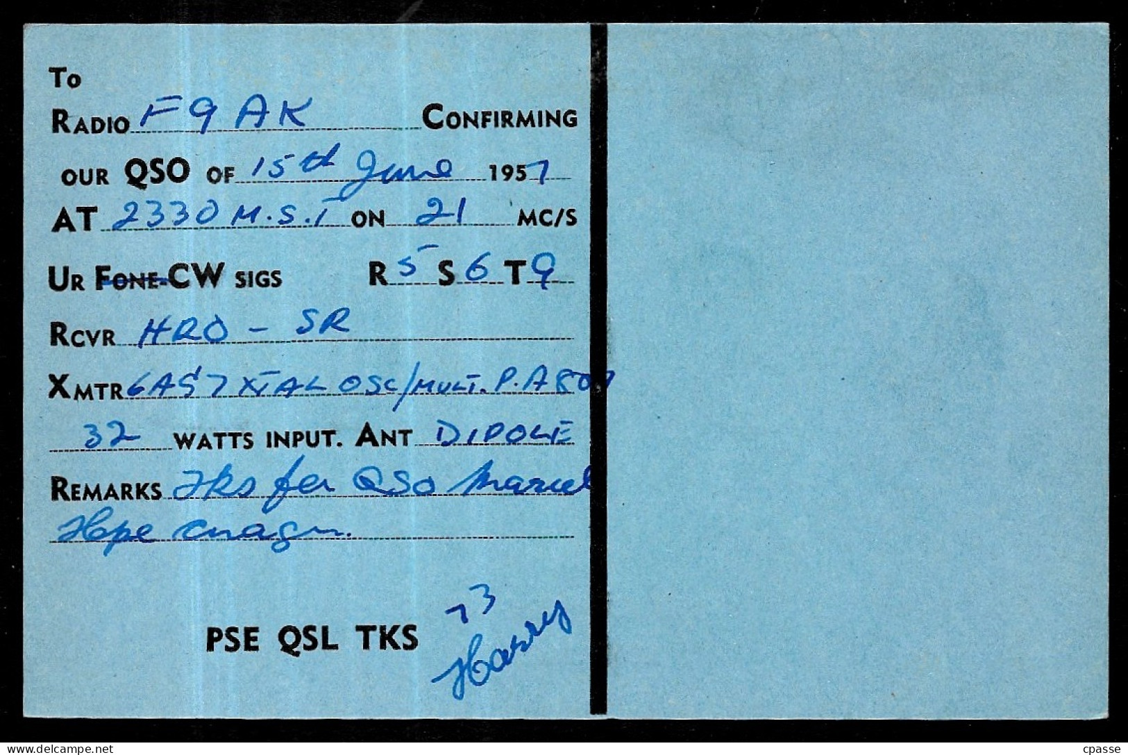 1957 Carte QSL VS1HB H. ACOMB, 8 Borthwick SINGAPORE (Singapour) - Otros & Sin Clasificación