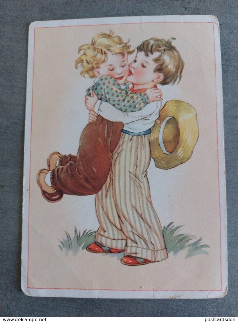 DDR Postcard - Humour - Boy - Boys Kissing / Lungers Hausen - Hausen, Lungers