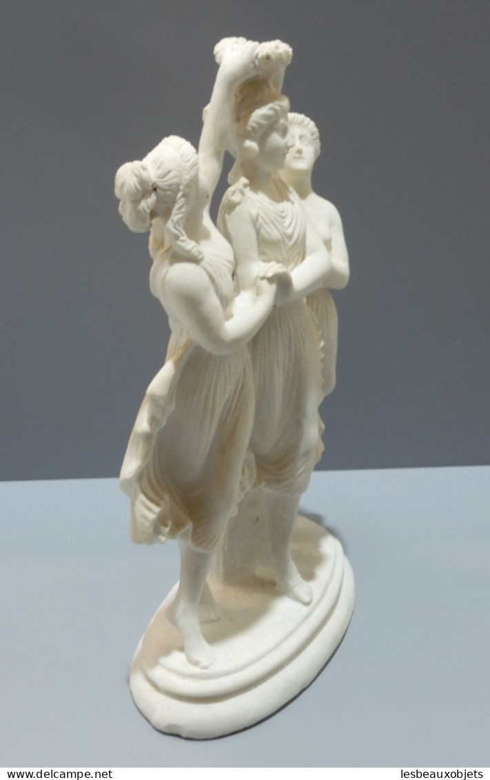 -JOLI SUJET GROUPE De 3 SYLPHIDES NYMPHES PIERRE RECONSTITUEE Collection    E - Stone & Marble