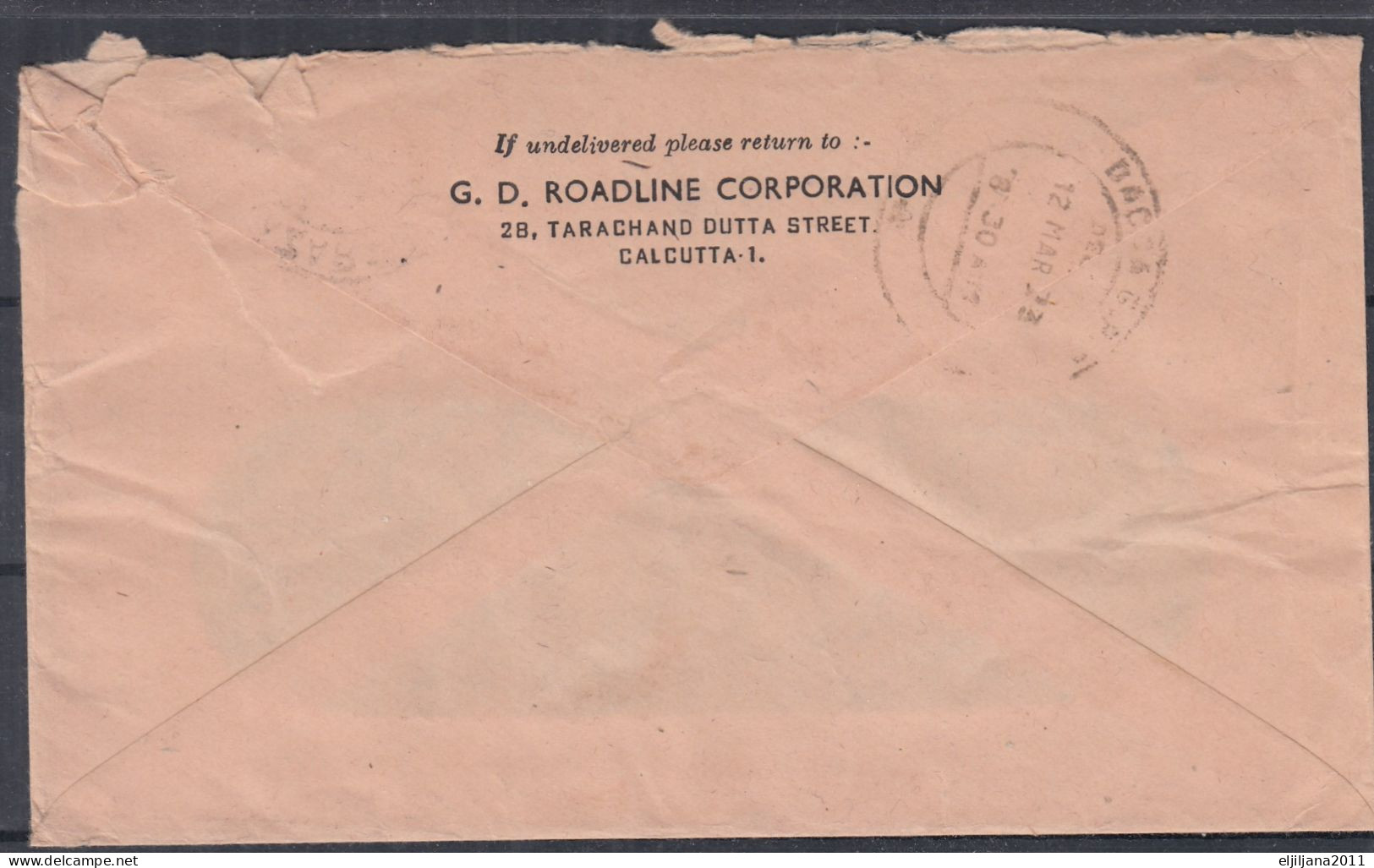 SALE !! 50 % OFF !! ⁕ INDIA ⁕ "Under Cert. Of Posting" ⁕ 2v Old Cover With Window - Lettres & Documents