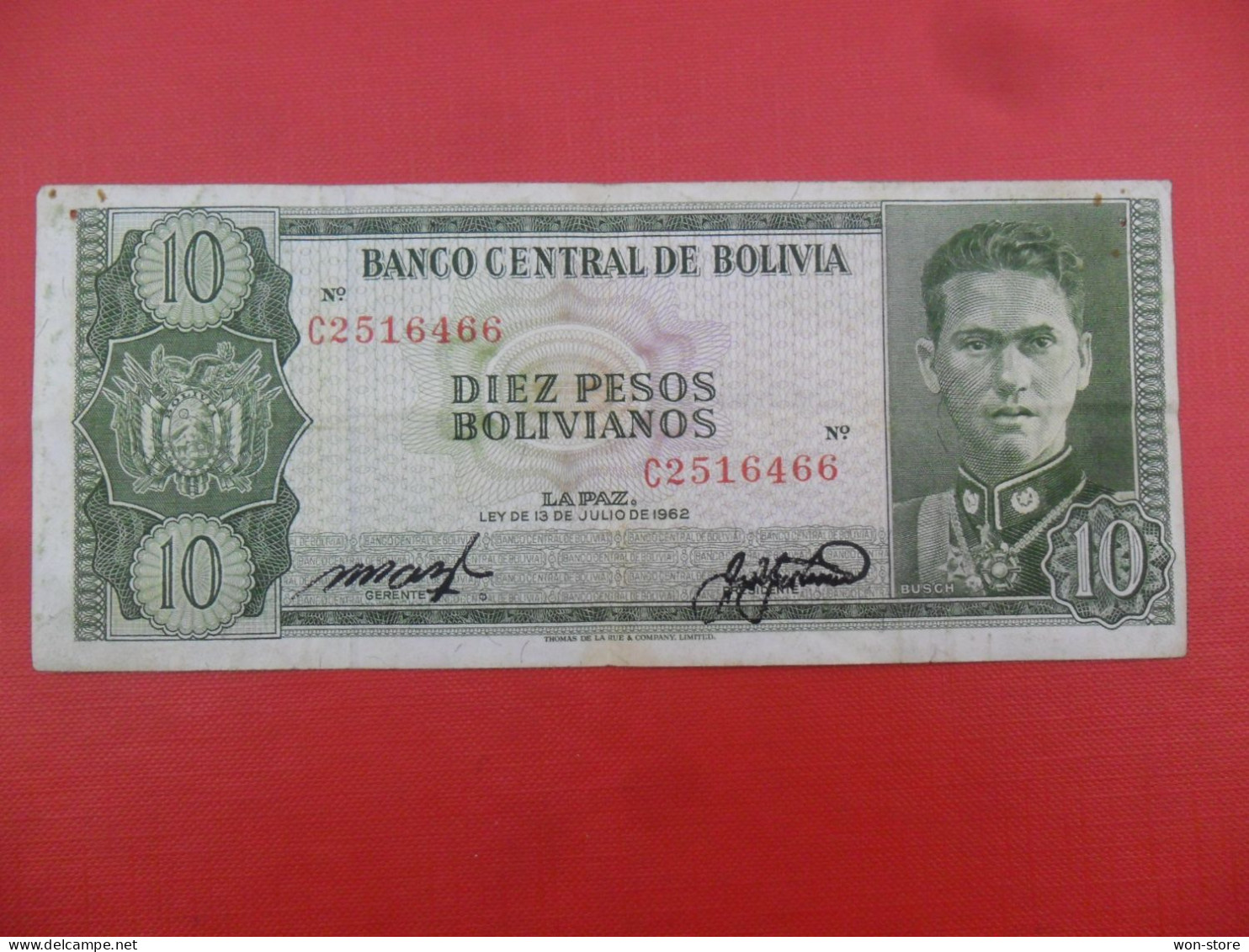 9351 - Bolivia 10 Pesos Bolivianos 1962 - Bolivien