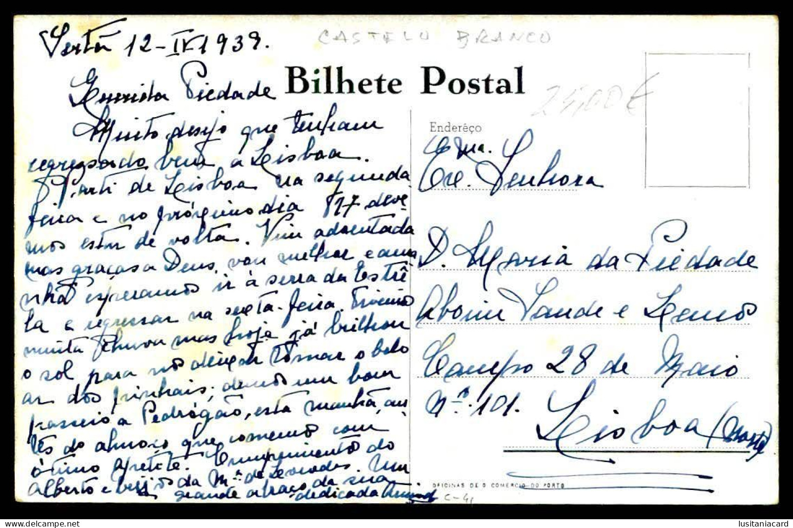 SERTÃ - Vista Parcial.  (Ed. Oficinas De O Comercio Do Porto) Carte Postale - Castelo Branco