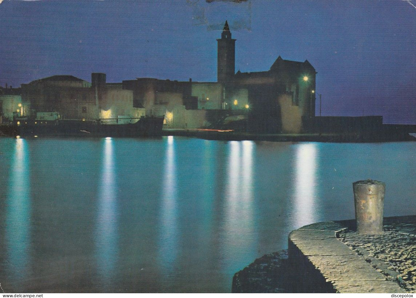 T4164 Trani (BAT) - Panorama Notturno Con Duomo E Porto - Notte Nuit Night Nacht Noche / Viaggiata 1976 - Trani