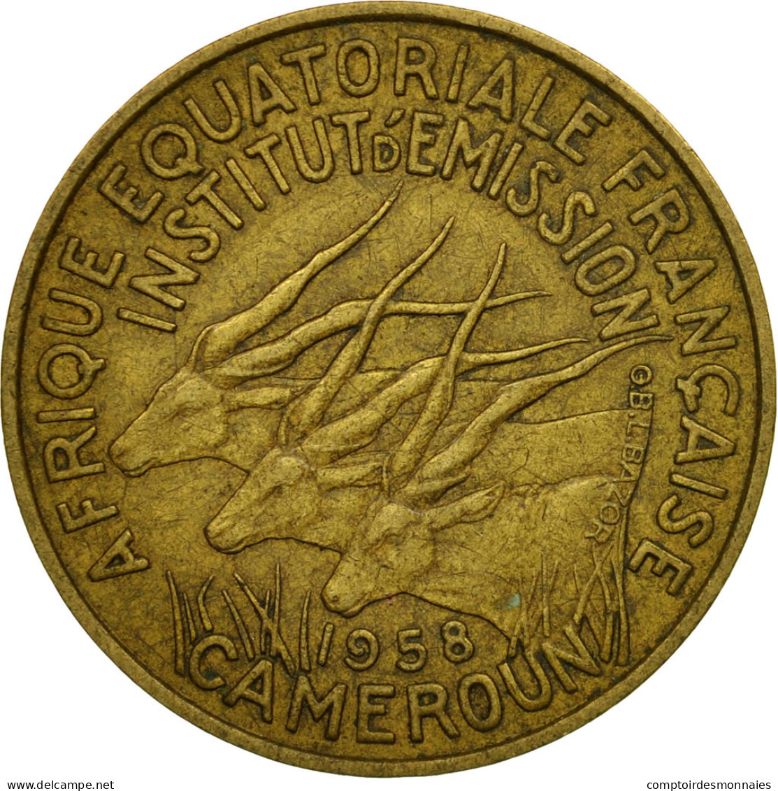 Monnaie, Cameroun, 10 Francs, 1958, TTB, Aluminum-Bronze, KM:11 - Kameroen