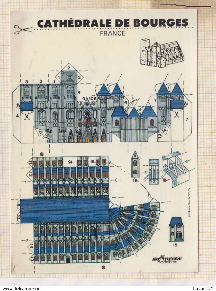 23D1202 ARCHITECTURE MODERNISME CATHEDRALE DE BOURGES - Eglises Et Cathédrales