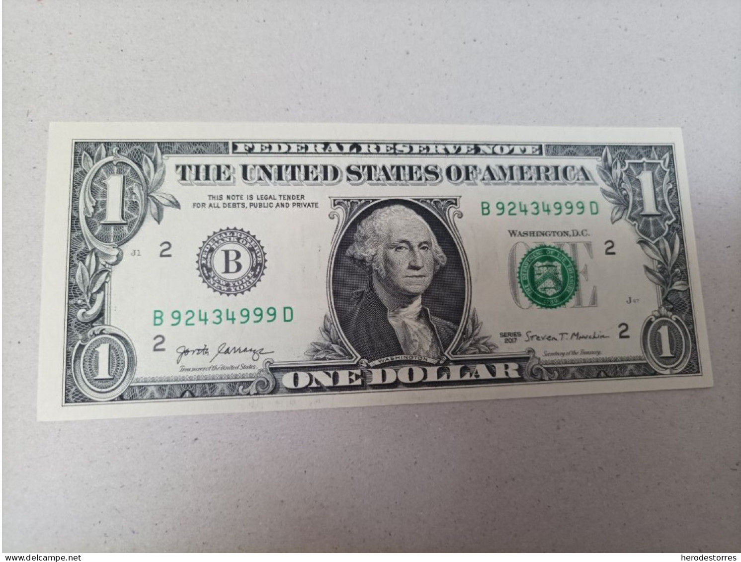 Billete De Estados Unidos De 1 Dólar, UNC - Zu Identifizieren