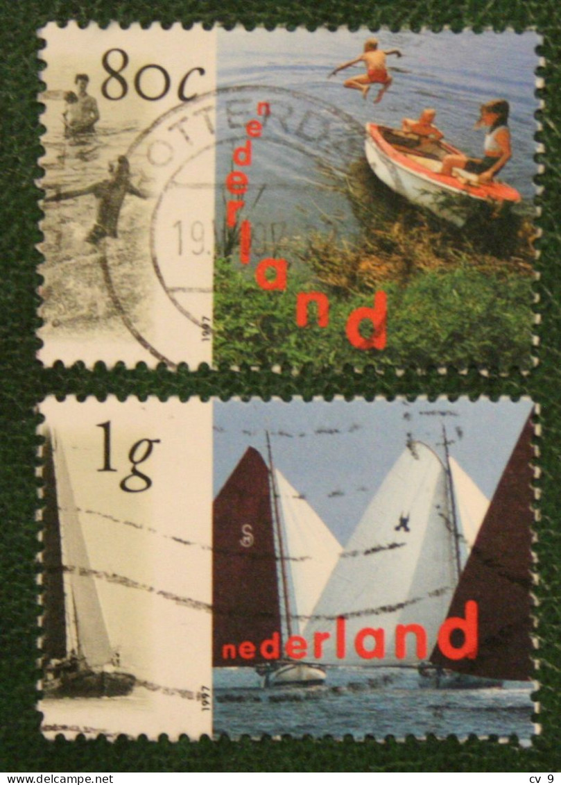 Nederland Waterland Boot Boat NVPH 1727-1728 (Mi 1623-1624); 1997 Gestempeld / Used NEDERLAND / NIEDERLANDE - Oblitérés