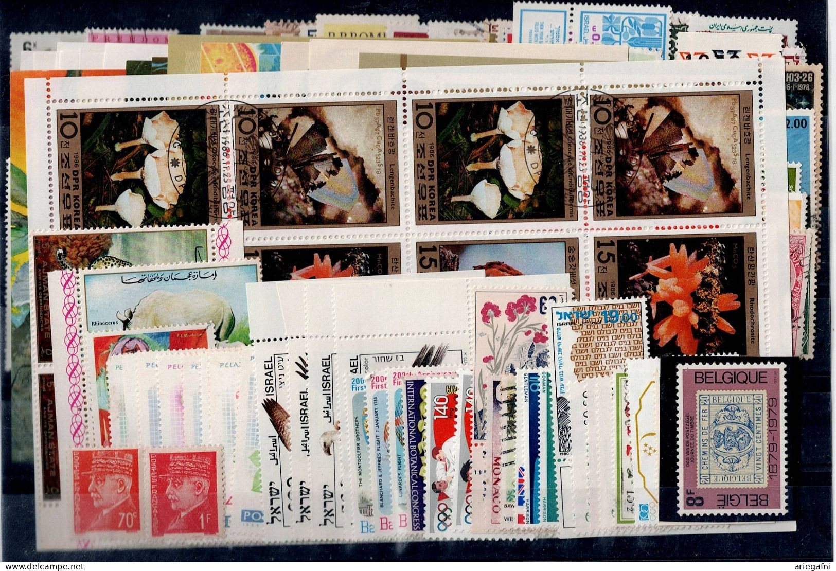 LOT OF 252 STAMPS MINT+USED +16 BLOCKS MI- 80 EURO VF!! - Collections (sans Albums)