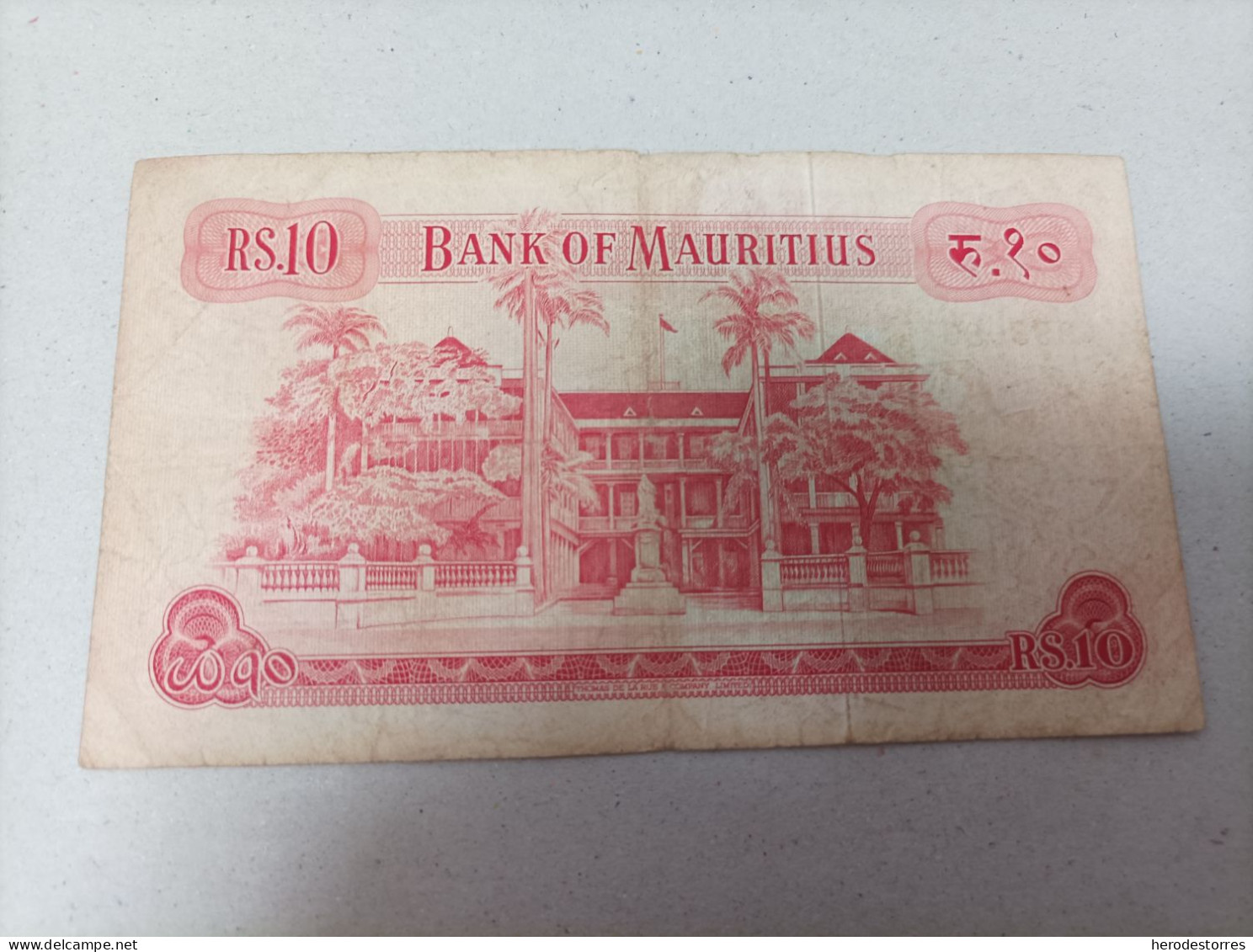 Billete De Mauritius De 10 Rupias Año 1967, Serie A - Maurice