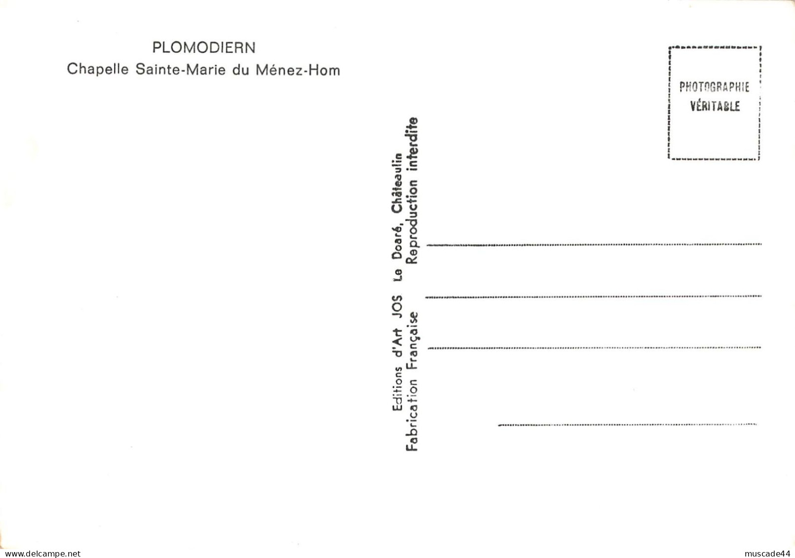 PLOMODIERN - CHAPELLE SAINTE MARIE DU MENEZ HOM - Plomodiern