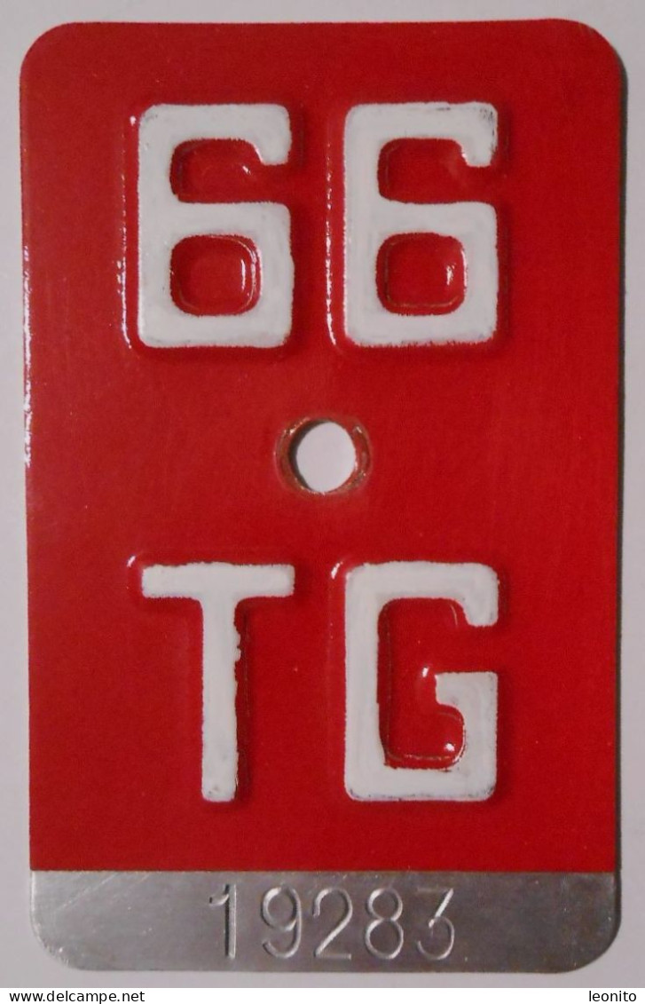 Velonummer Thurgau TG 66 - Number Plates