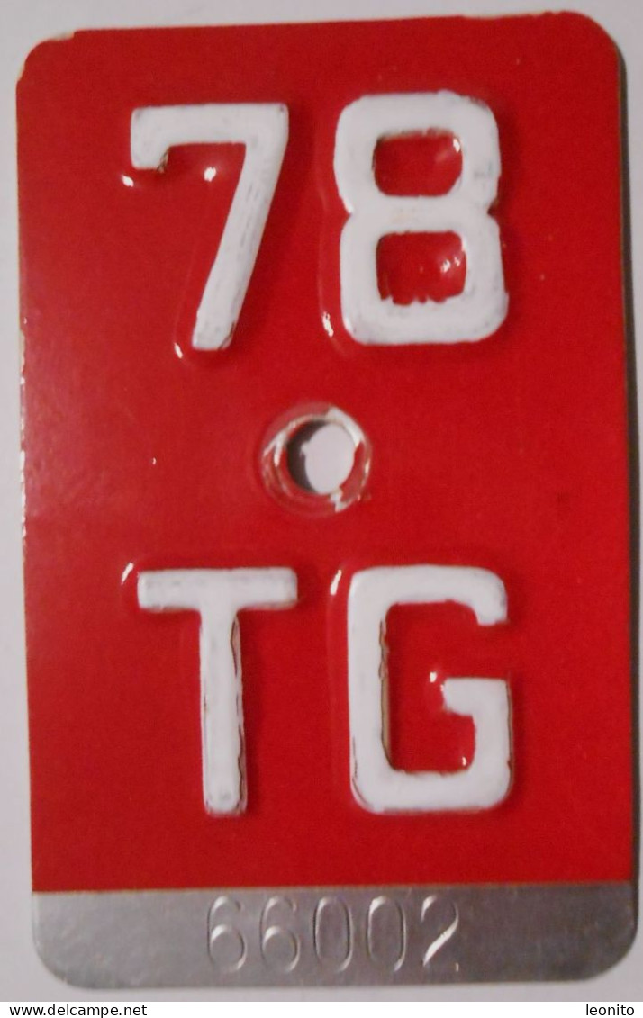 Velonummer Thurgau TG 78 - Number Plates