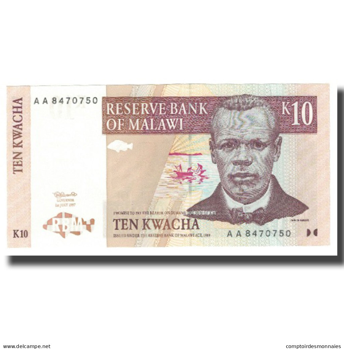 Billet, Malawi, 10 Kwacha, 1997, 1997-07-01, KM:37, NEUF - Malawi