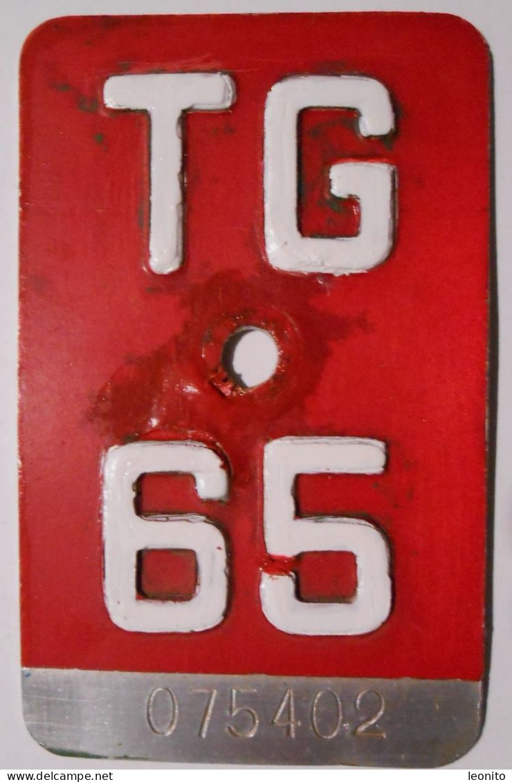 Velonummer Thurgau TG 65 - Number Plates