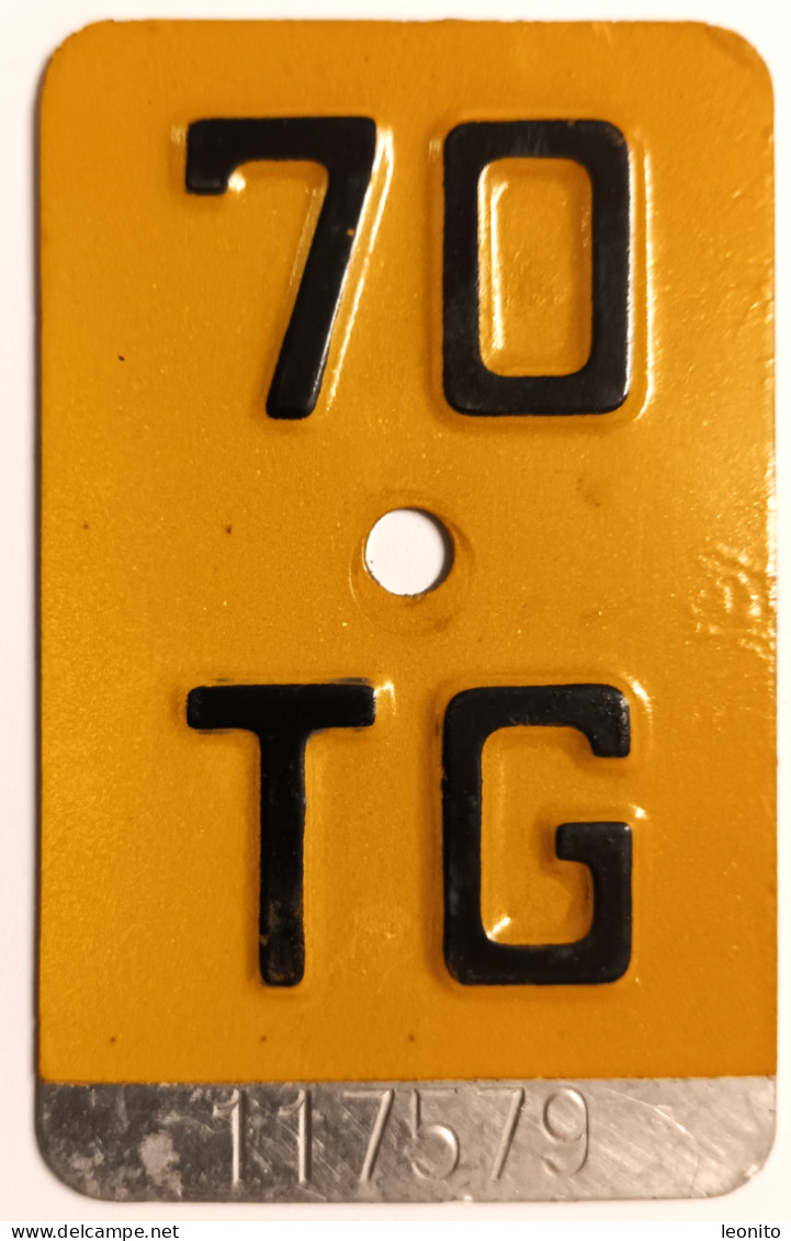 Velonummer Mofanummer Thurgau TG 70 - Number Plates