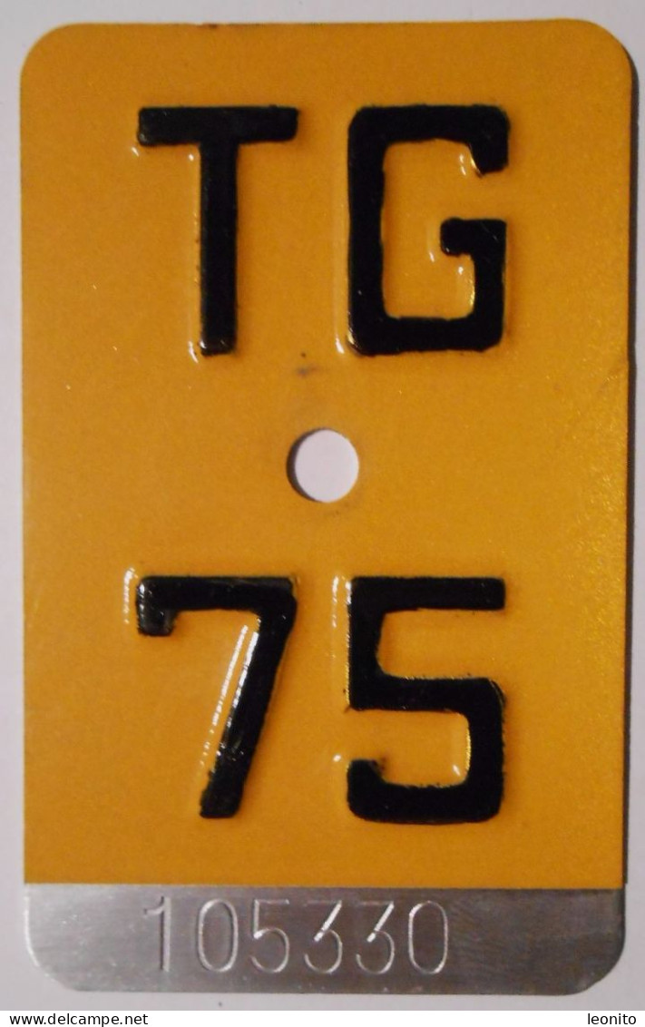 Velonummer Mofanummer Thurgau TG 75 - Kennzeichen & Nummernschilder