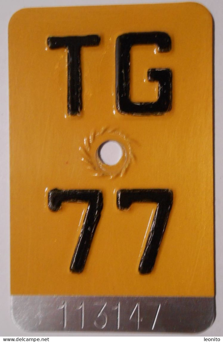 Velonummer Mofanummer Thurgau TG 77 - Number Plates