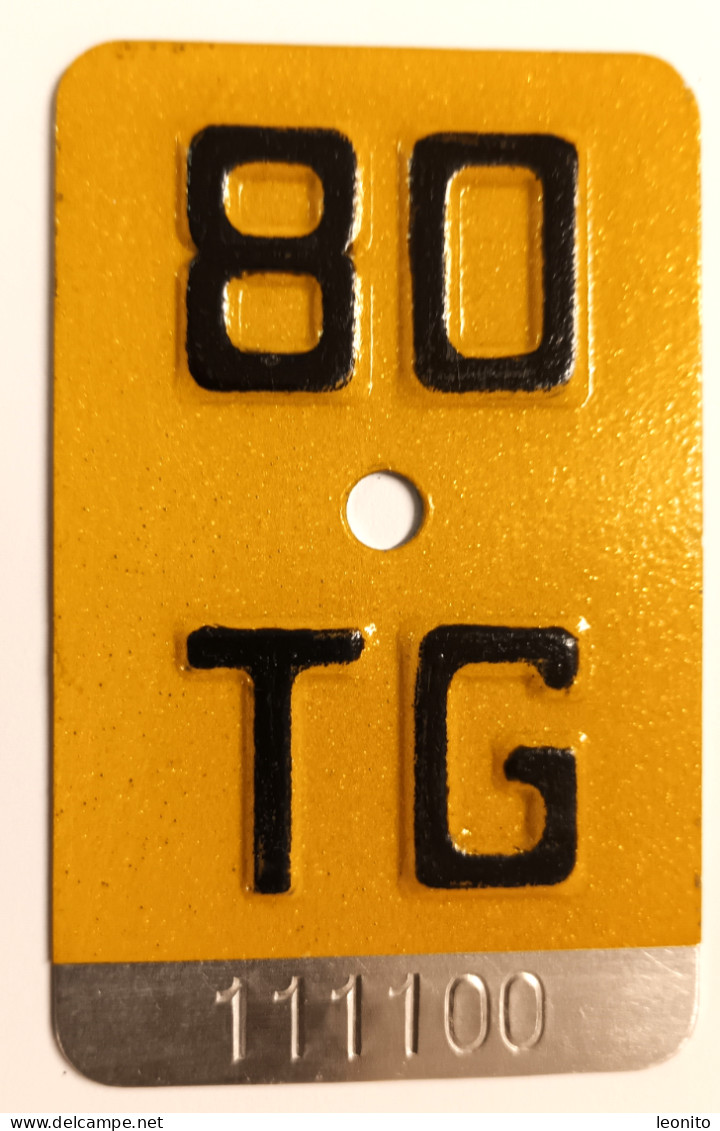 Velonummer Mofanummer Thurgau TG 80 - Number Plates