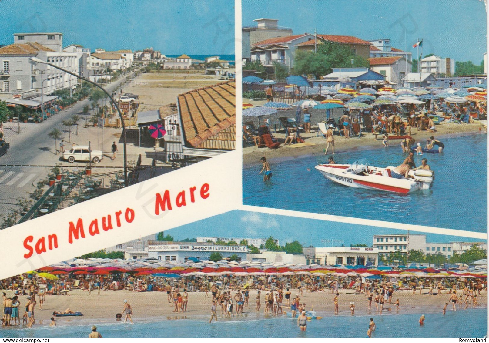 CARTOLINA  S.MAURO MARE,FORLI-CESENA,EMILIA ROMAGNA,SPIAGGIA,MARE,ESTATE,VACANZA,BARCHE,BELLA ITALIA,VIAGGIATA 1970 - Cesena