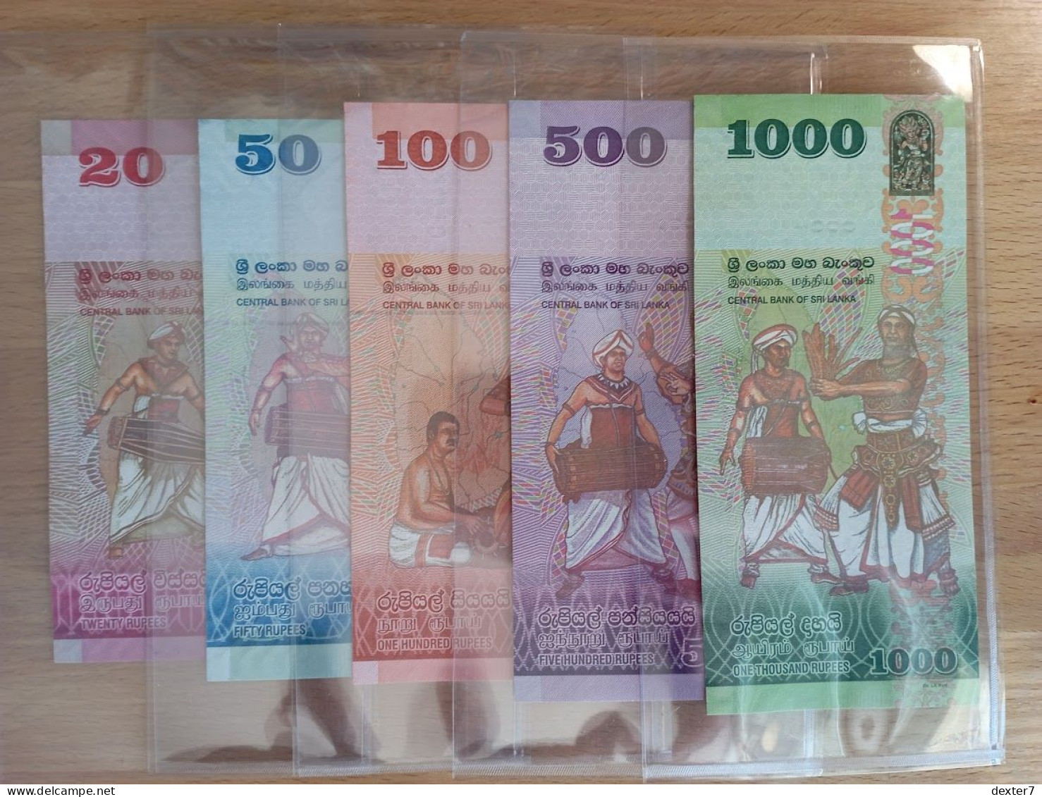 Sri Lanka Complete SET 20 50 100 500 1000 Rupee UNC 2010 2011 5x - Sri Lanka