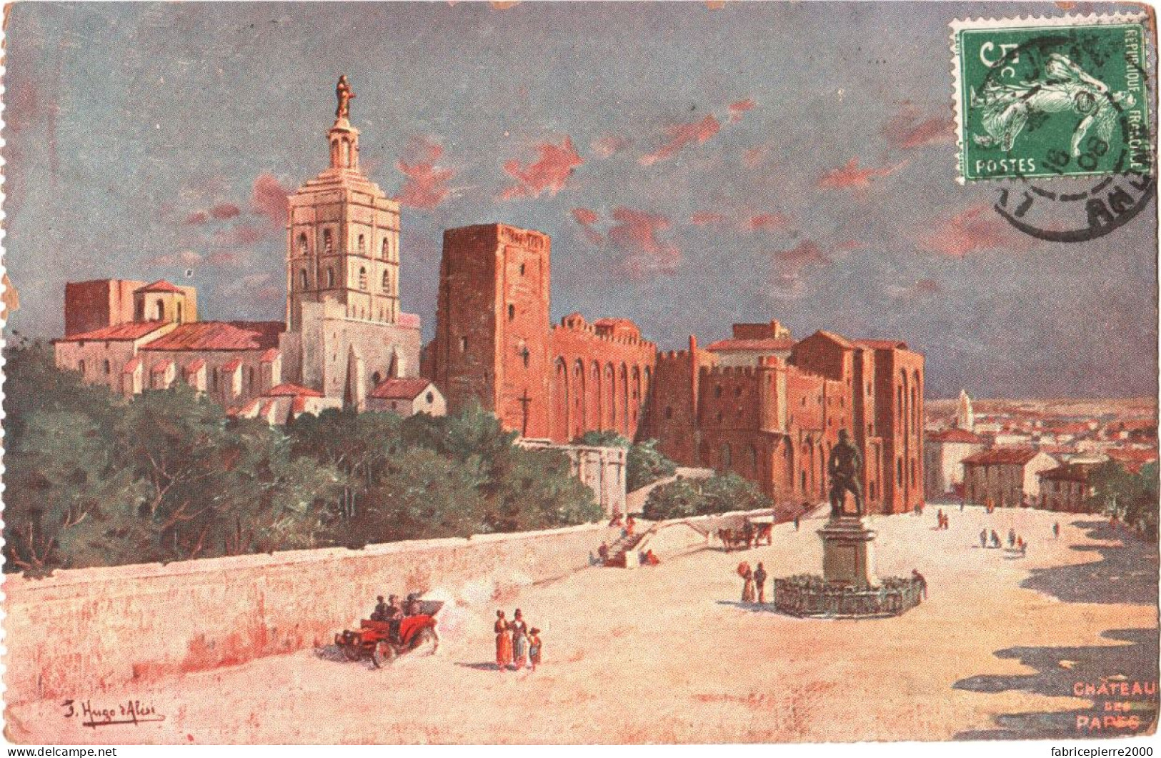 CPA 84 (Vaucluse) Avignon - Palais / Château Des Papes TBE Dessin Ill. F. Hugo D'ALESI 1908 - D'Alési, Hugo