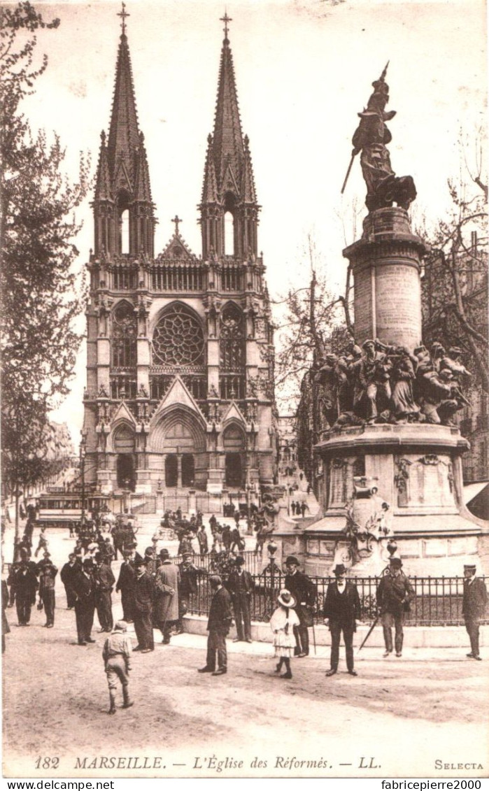 CPA 13 (Bouches-du-Rhône) Marseille - Le Monuments Des (Gardes) Mobiles (Guerre De 1870-71) Et L'Eglise Des Réformés TBE - Monuments Aux Morts