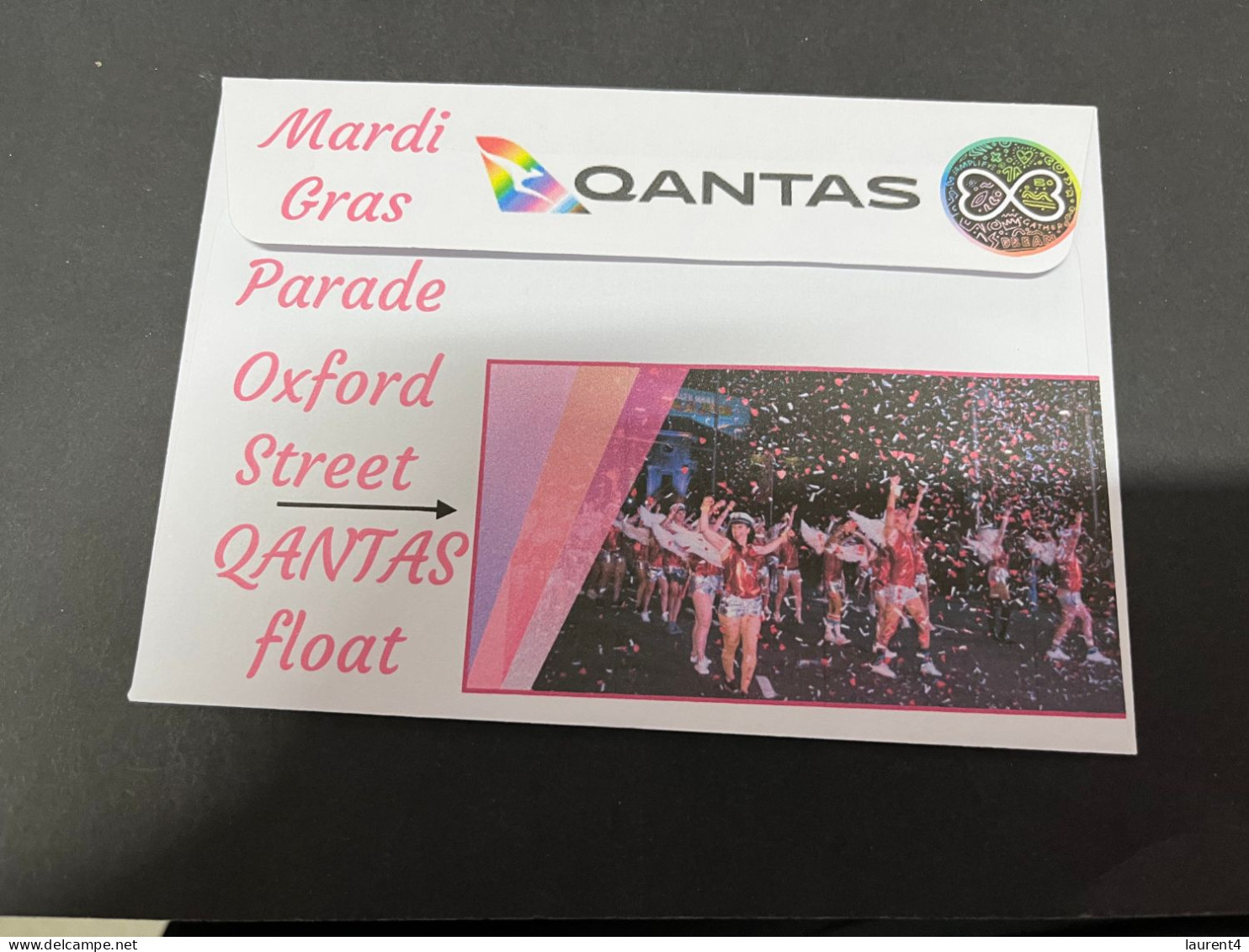 26-9-2023 (2 U 12) Sydney World Pride 2023 - QANTAS Rainbow Aircraft Tail (QANTAS A-380 Stamp) 25-2-2023 - Covers & Documents