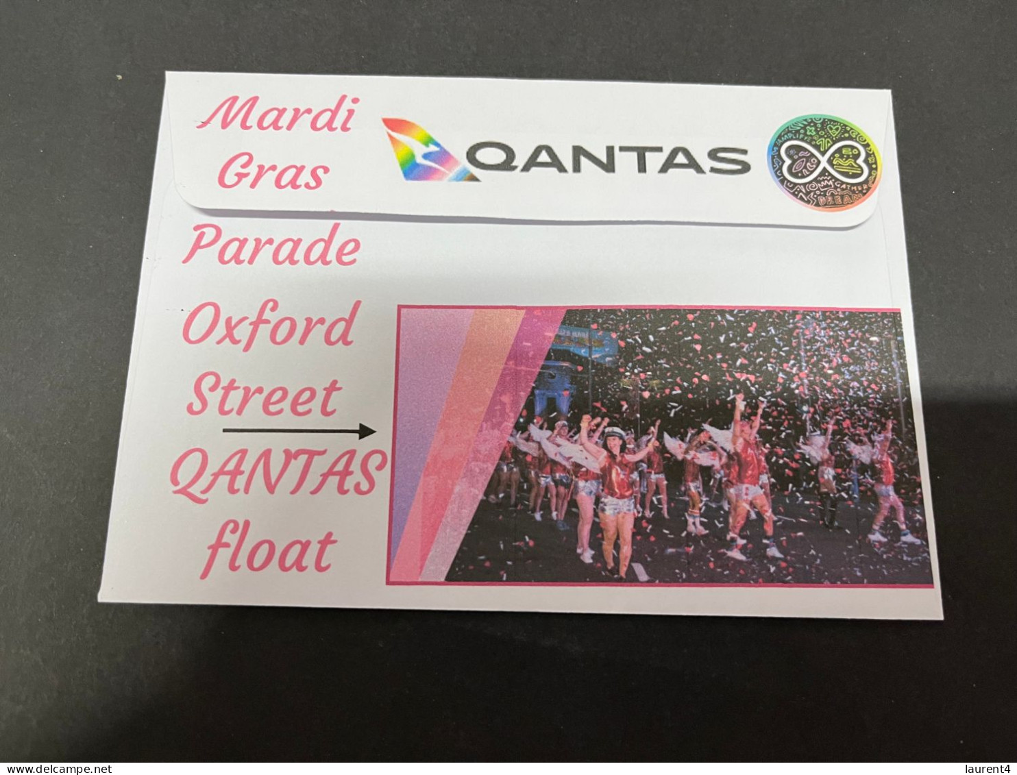 26-9-2023 (2 U 12) Sydney World Pride 2023 - QANTAS Rainbow Aircraft Tail (QANTAS To Norfolk) 25-2-2023 - Brieven En Documenten
