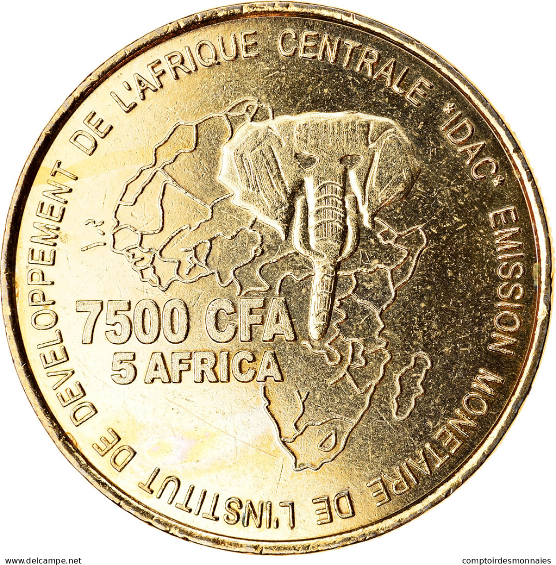 Monnaie, Cameroun, 7500 CFA-5 Africa, 2005, Paris, Alliances, SPL, Laiton - Cameroun