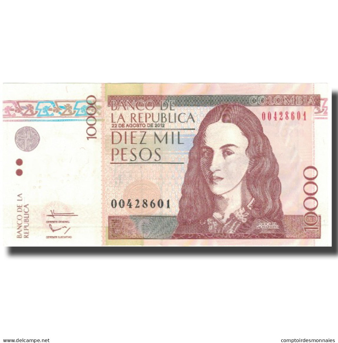 Billet, Colombie, 10 000 Pesos, 2012, 2012-08-22, NEUF - Colombia