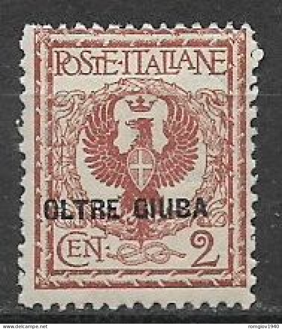 COLONIE ITALIANE OLTRE GIUBA 1925  FRANCOBOLLI D'ITALIA DEL 1901-23 SOPRASTAMPATO SASS. 2  MLH VF - Oltre Giuba