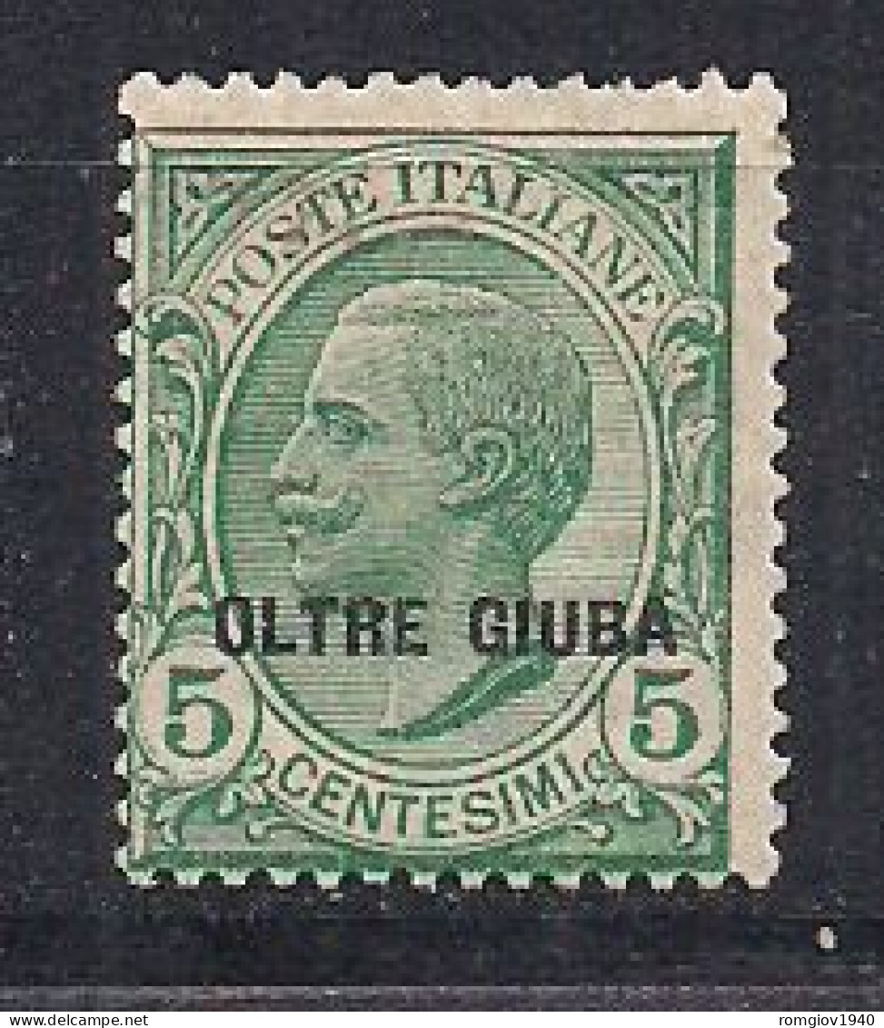 COLONIE ITALIANE OLTRE GIUBA 1925  FRANCOBOLLI D'ITALIA DEL 1901-23 SOPRASTAMPATO SASS. 3  MLH VF - Oltre Giuba