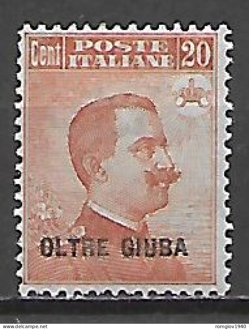 COLONIE ITALIANE OLTRE GIUBA 1925  FRANCOBOLLI D'ITALIA DEL 1901-23 SOPRASTAMPATO SASS. 6  MLH VF - Oltre Giuba