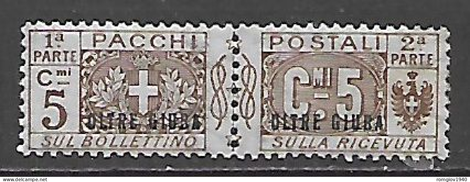 COLONIE ITALIANE OLTRE GIUBA 1925 PACCHI POSTALI  1 MLH VF - Oltre Giuba