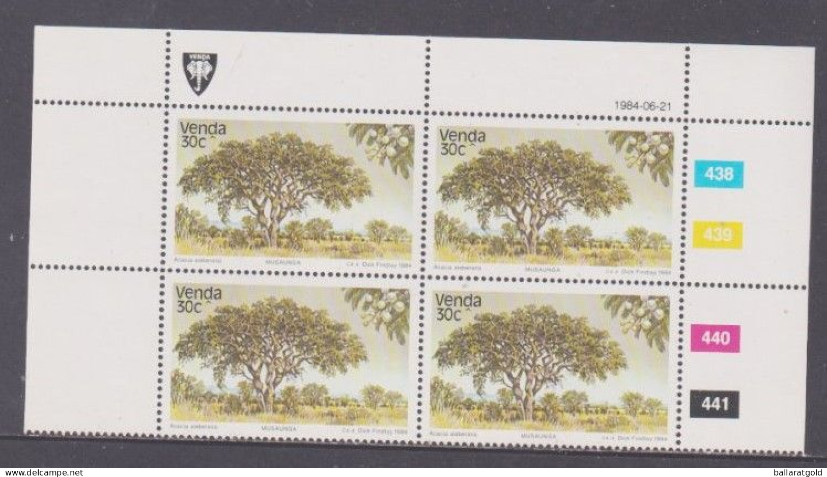 Venda 1984 Trees Plated Blocks 4 MNH - Venda