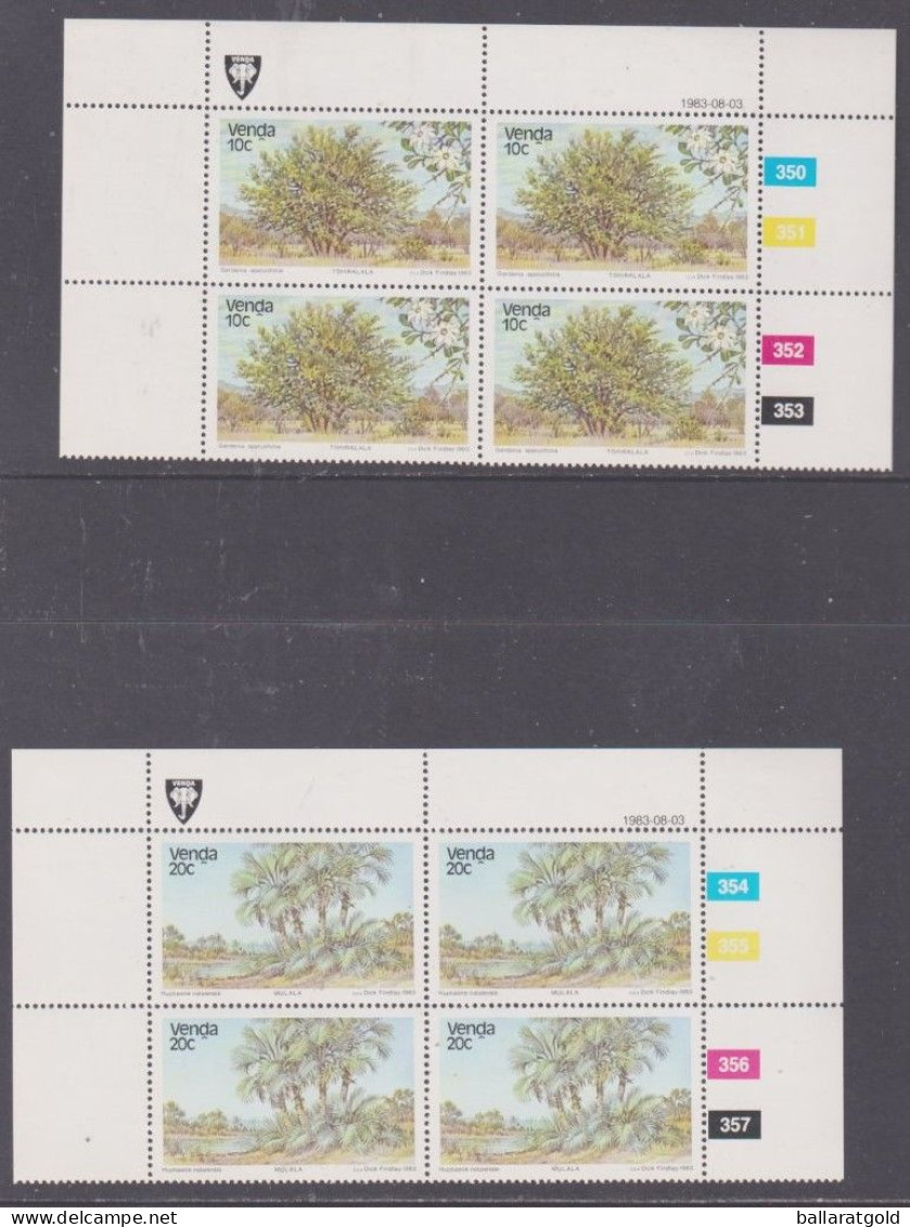 Venda 1983 Trees Plated Blocks 4 MNH - Venda