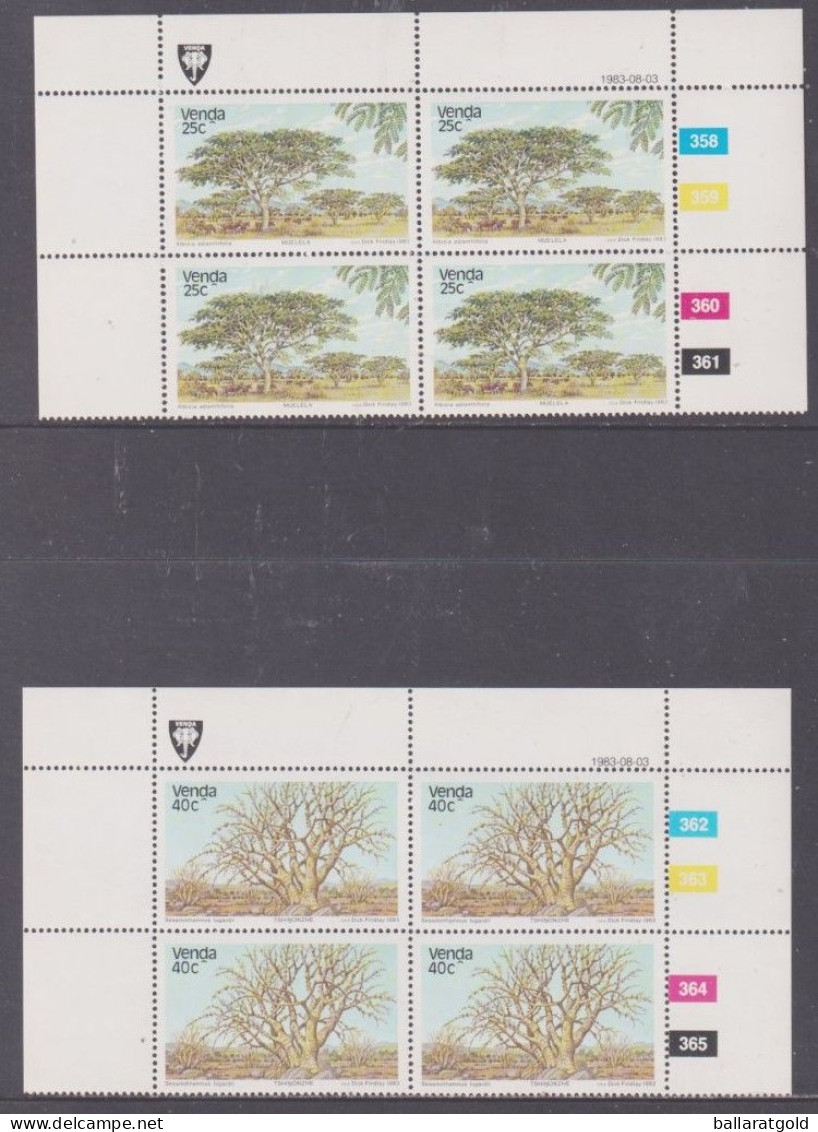 Venda 1983 Trees Plated Blocks 4 MNH - Venda