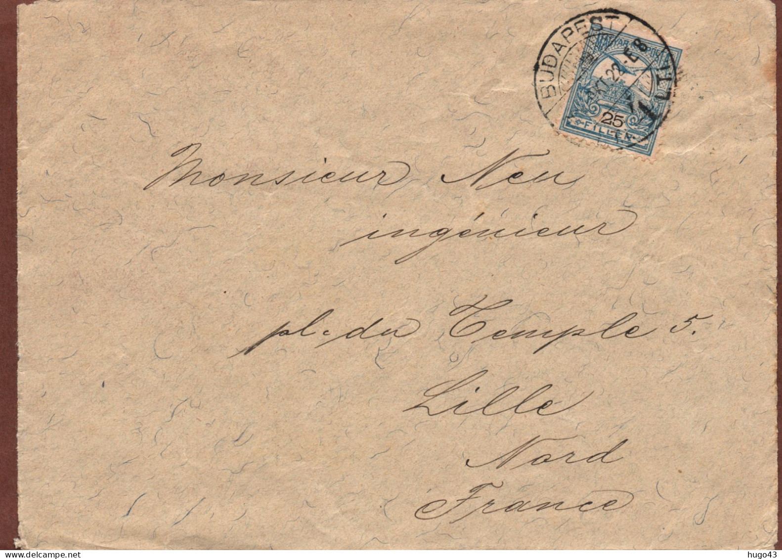 HONGRIE EN 1922 - BUDAPEST - DEVANT D' ENVELOPPE AVEC BEAU TIMBRE ET CACHET - Postmark Collection