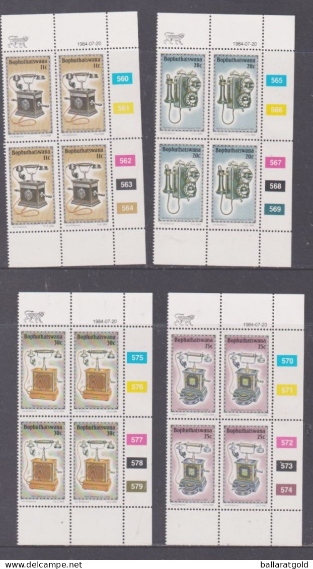 Bophuthatswana 1984 History Telephone Plated Blocks 4 MNH - Bophuthatswana