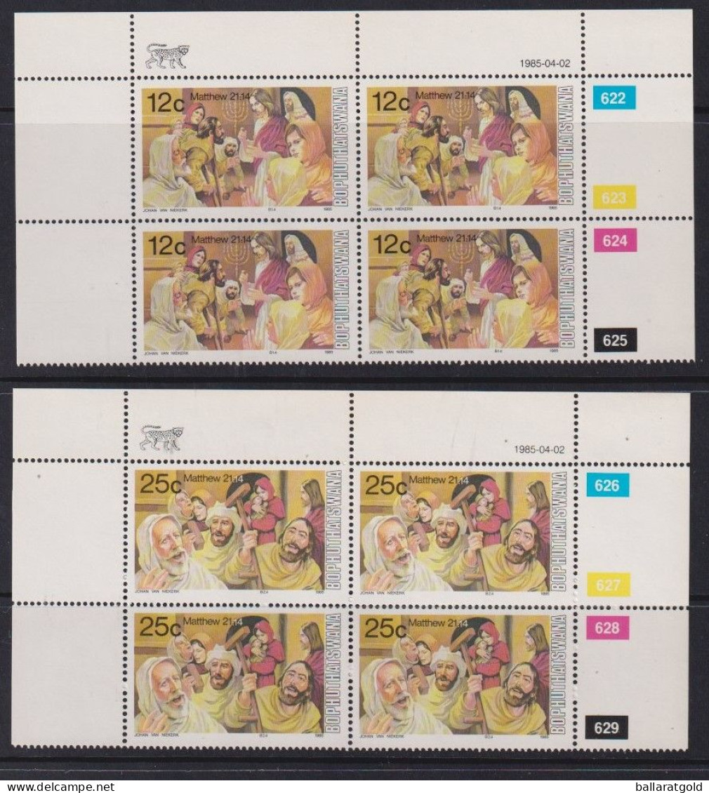 Bophuthatswana 1985 Lord's Passion Plated Blocks 4 MNH - Bophuthatswana