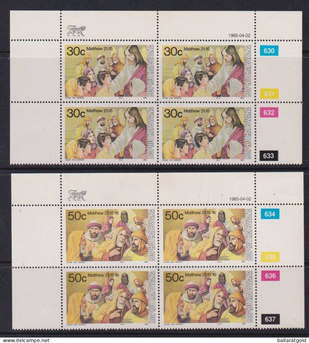 Bophuthatswana 1985 Lord's Passion Plated Blocks 4 MNH - Bophuthatswana