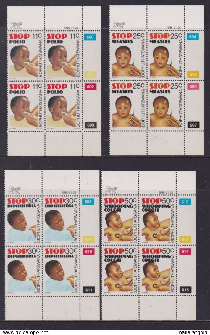 Bophuthatswana 1985 Save Our Children Plated Blocks 4 MNH - Bophuthatswana