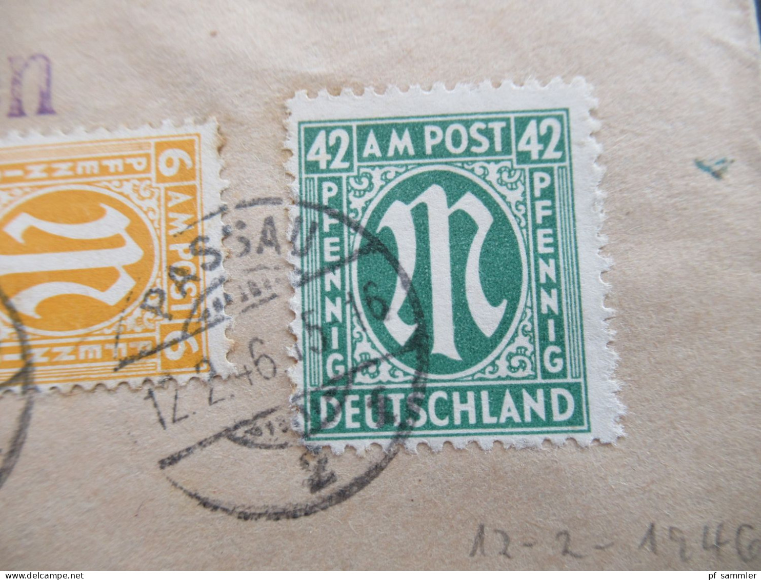 Am Post 12.2.1946 MiF Portoperiode 1 Einschreiben Fernbrief Passau 2 Nach Osnabrück Mit Ank. Stempel - Lettres & Documents