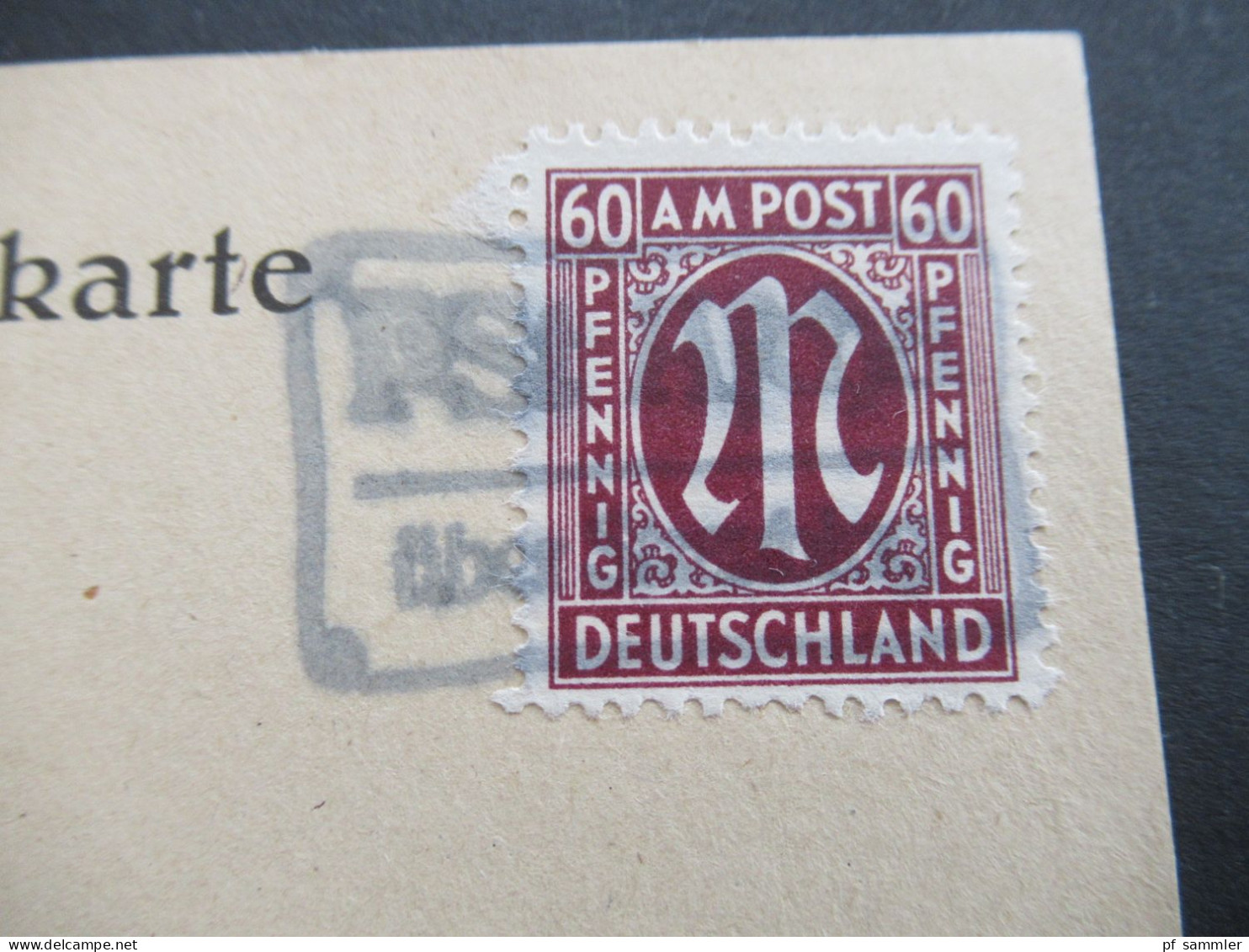 Am Post 28.7.1946 Nr.33 EF PK Einschreiben Ascha über Straubing Mit Landpoststempel Und Roter L1 Nachgebühr - Brieven En Documenten