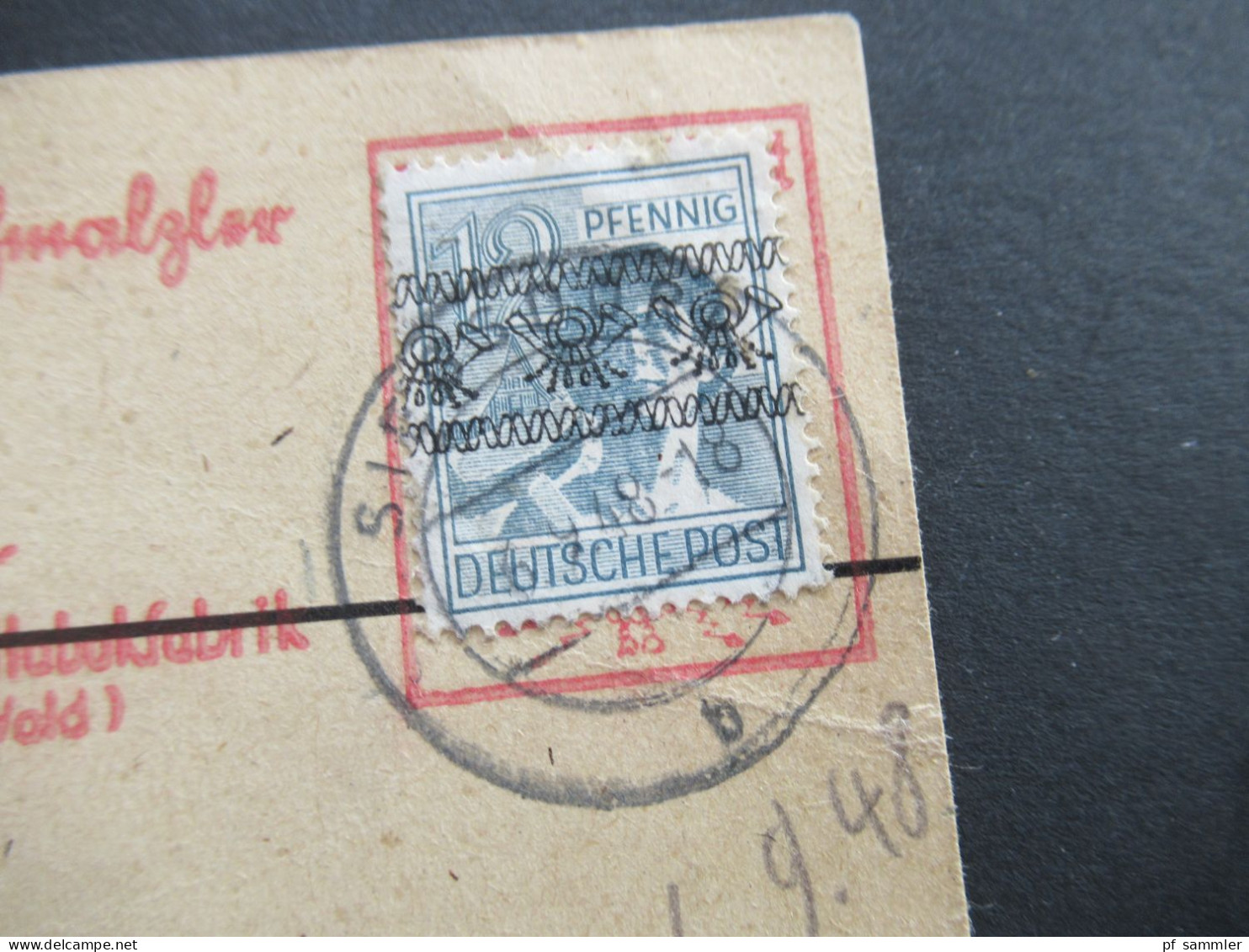 Bizone 1948 Nr.40 I EF Drucksache Antwortkarte Freistempel Grafenau Mit Marke überklebt! Porto Bezahlt Durch Freistempel - Storia Postale