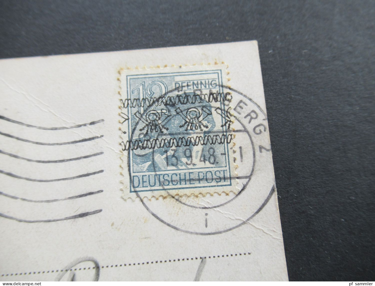 Bizone 1948 Nr.40 I EF Künstler PK Und 2x Roter Stempel K1 Gruß Vom Nürnberger Volksfest - Storia Postale