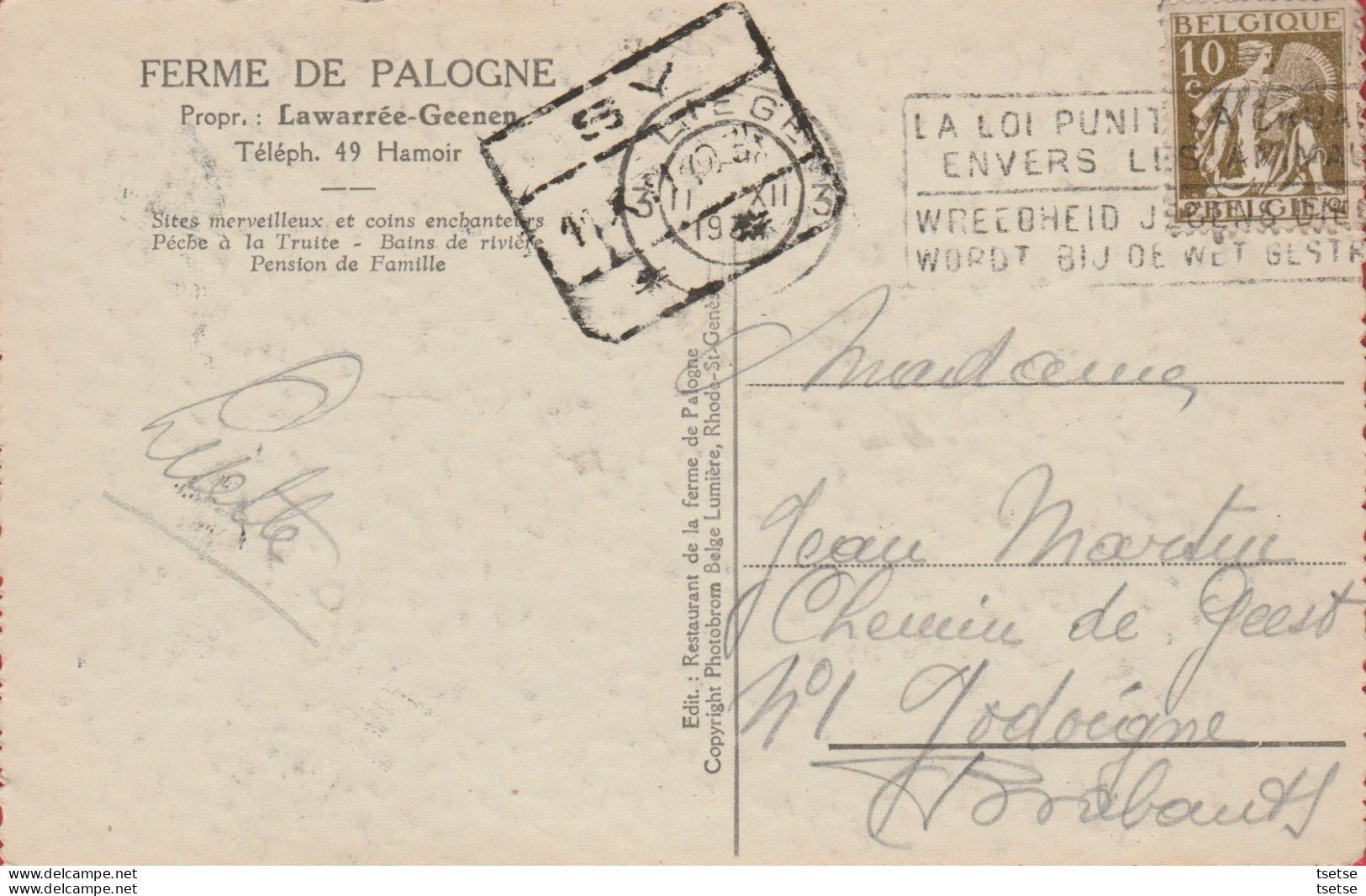 Vallée De L'Ourthe - Cabane Rustique D'un Ardennais Indépendant - 193? ( Voir Verso ) - Landbouwers