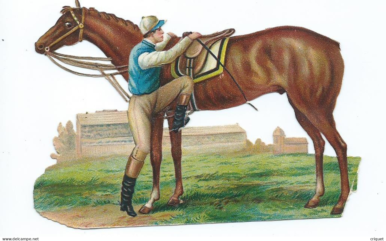 Découpis Grand Format 13,  Jockey Qui Se Met En Selle, Thème Hippisme, Chevaux ... - Animaux