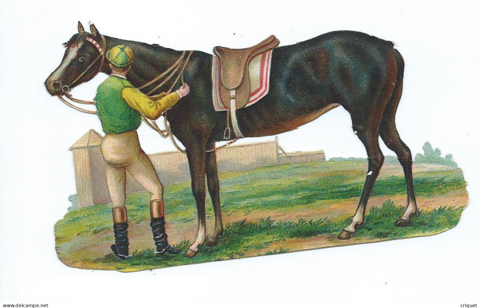 Découpis Grand Format 14,  Jockey Près De Son Cheval, Thème Hippisme, Chevaux ... - Animali