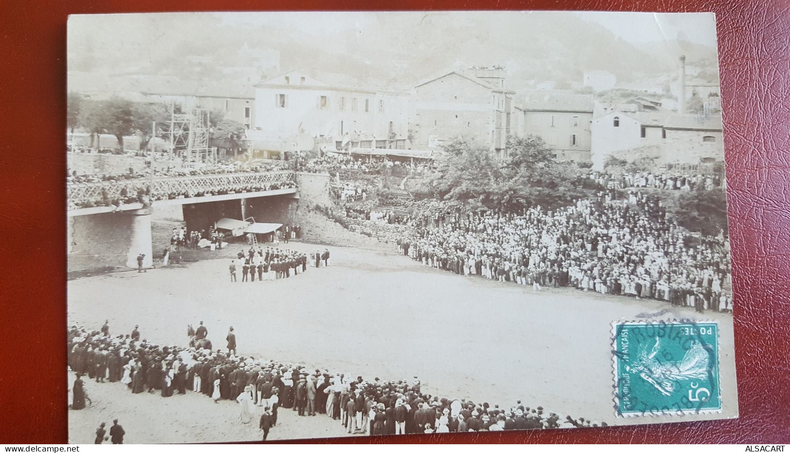 Bésseges , Carte Photo Atterissage D'un Avion , Rare Top Carte - Bessèges